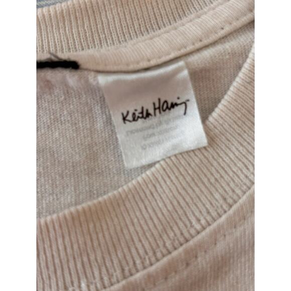 Keith Haring T-Shirt White Unity Social Awareness Graphic Multi Art Tee Unisex S - Picture 4 of 5